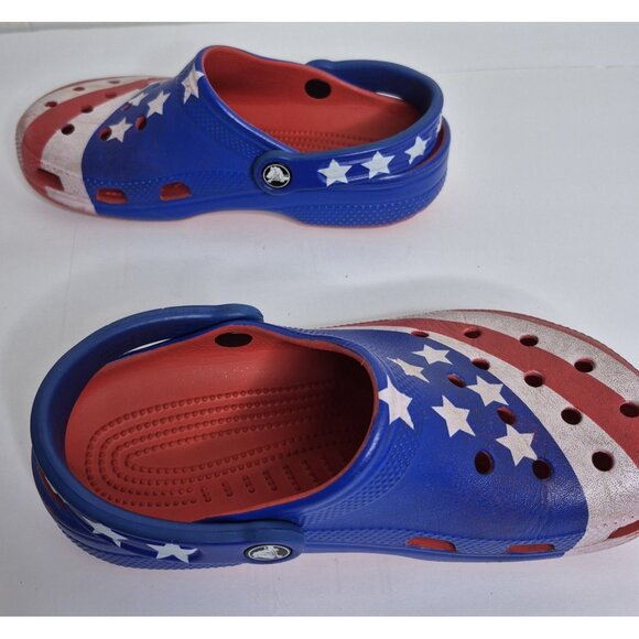 Crocs Classic American Flag Clog Youth Boys/ Girls Sz J 4 - Picture 4 of 9